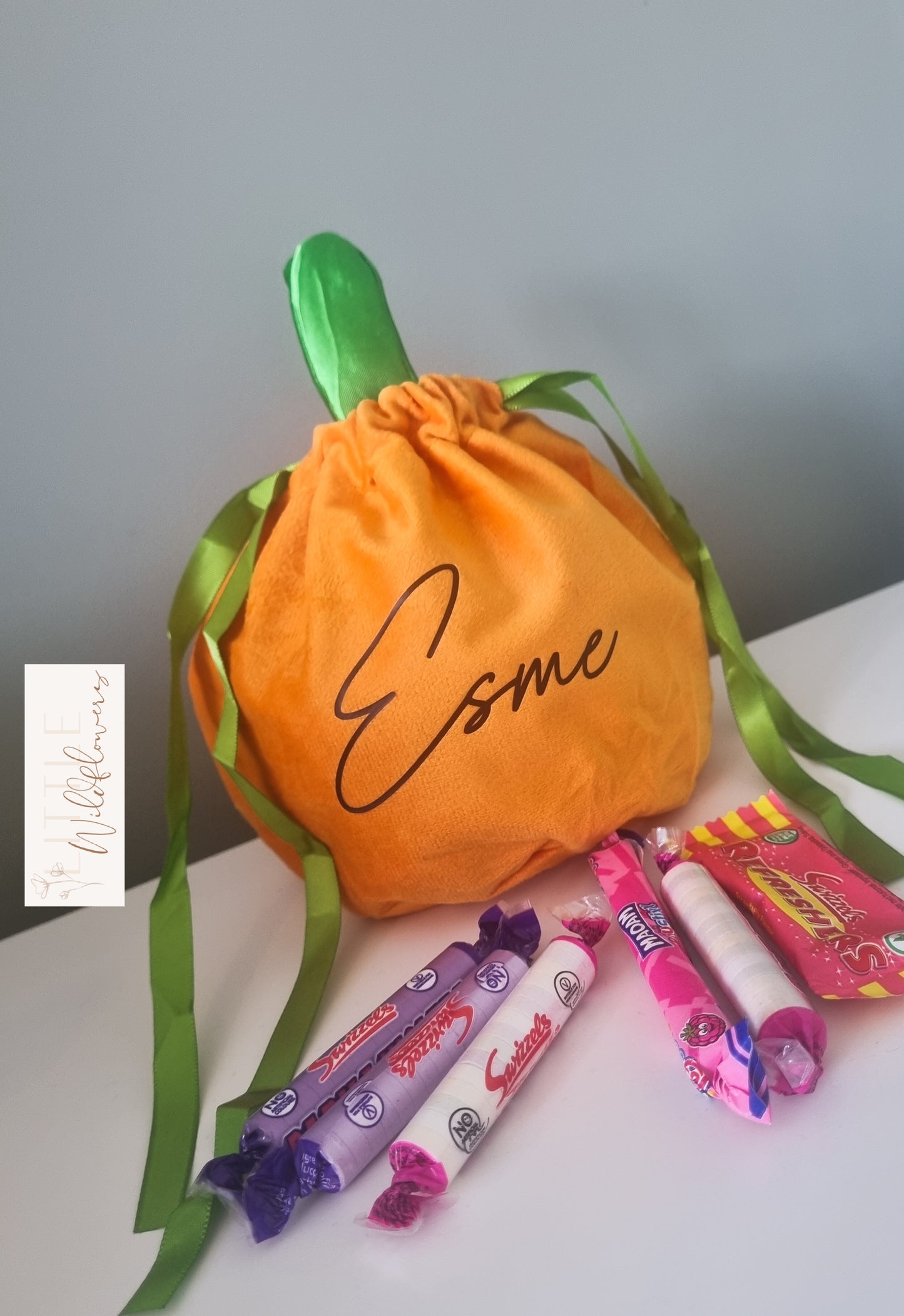 Halloween Pumpkin Velvet Bag