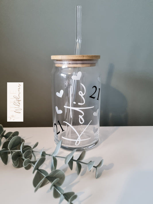 Personalised Glass Bamboo Tumbler