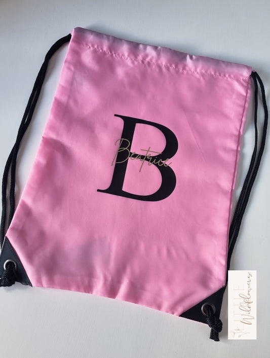 Personalised Initial Drawstring Bag