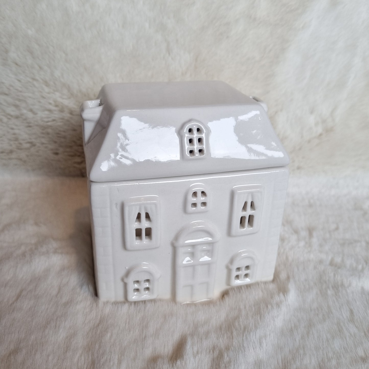 White Ceramic House Wax Melt Burner