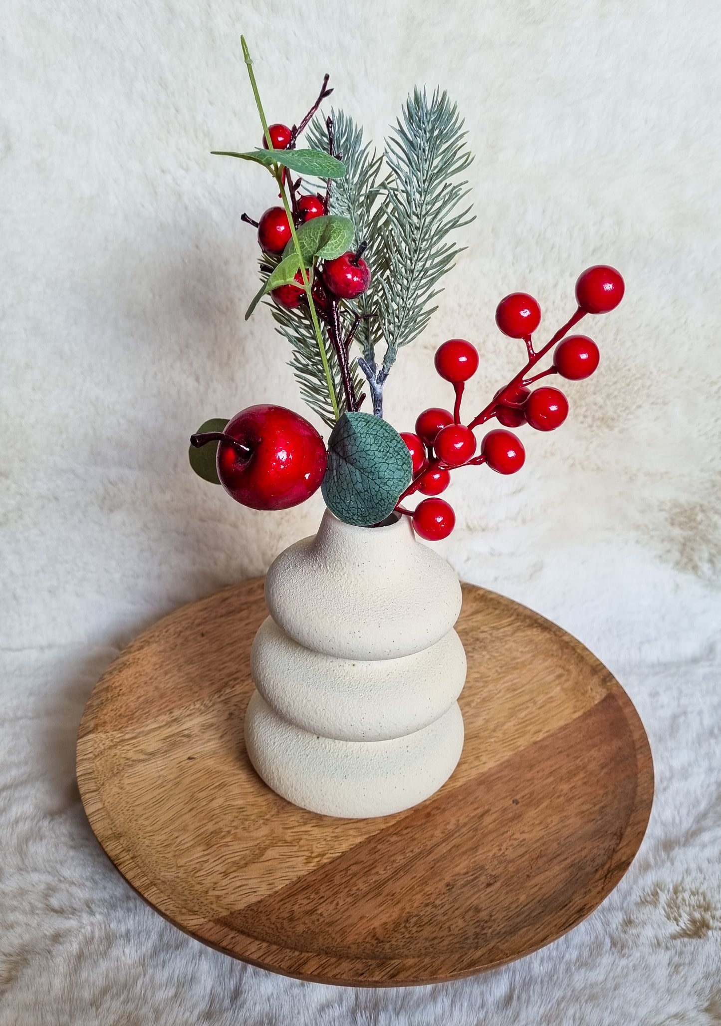 Cream Speckle Single Stem Vase