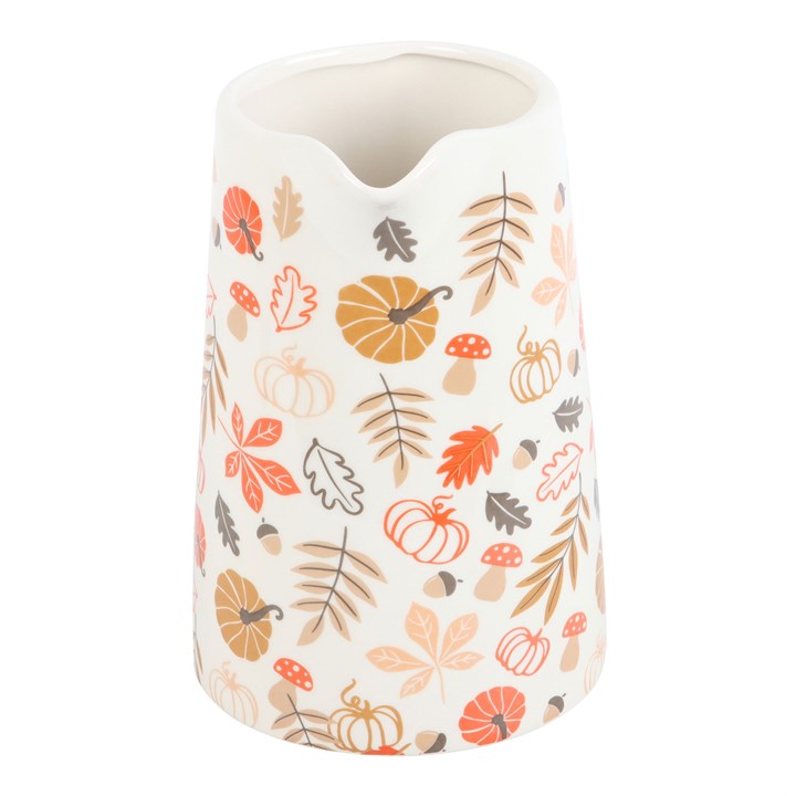 Autumn Leaves & Pumpkins Flower Jug